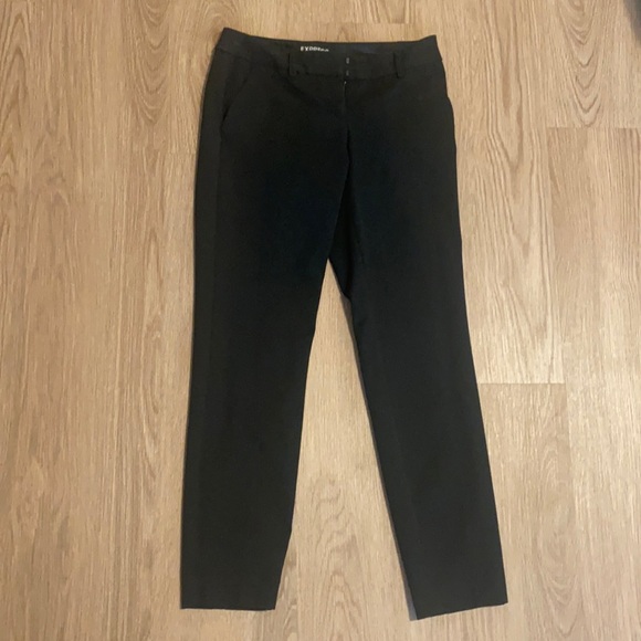 Express Pants - Express Columnist Slim Leg Ankle Length Black Dress Pant